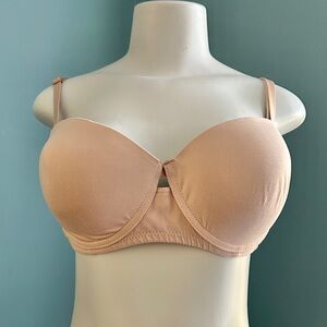 Anne Klein Soft Beige Balconette Strapless Bra Size 42C